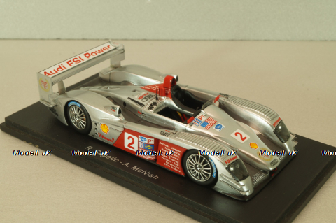 Audi R8 "Last race" #2, winner Lime Rock Park ALMS 2006, silver, S0677, Spark 1:43