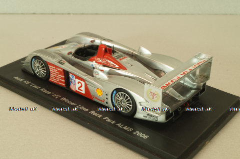 Audi R8 "Last race" #2, winner Lime Rock Park ALMS 2006, silver, S0677, Spark 1:43