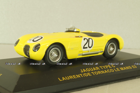 Jaguar Type C #20 Le Mans 1953, Laurent/Tornaco, yellow, LMC005, IXO 1:43