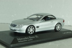 Mercedes-Benz SL 500 (R230) with operation roof 2001, silver, 400032030, Minichamps 1:43