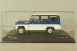 Willys Rurai 1968, white/blue, WB092, WhiteBox 1:43