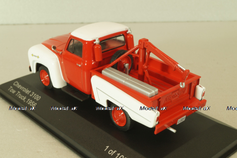 Chevrolet 3100 tow truck 1956, red/white, WB233, WhiteBox 1:43