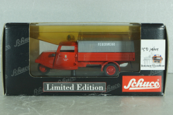 Tempo Hanseat Planetwagen "150 years Berline fire brigade" 1955, Fire Truck, red, 02214, Schuco 1:43