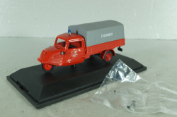 Tempo Hanseat Planetwagen "150 years Berline fire brigade" 1955, Fire Truck, red, 02214, Schuco 1:43