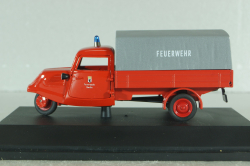 Tempo Hanseat Planetwagen "150 years Berline fire brigade" 1955, Fire Truck, red, 02214, Schuco 1:43