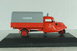Tempo Hanseat Planetwagen "150 years Berline fire brigade" 1955, Fire Truck, red, 02214, Schuco 1:43