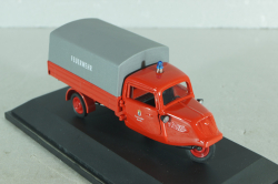 Tempo Hanseat Planetwagen "150 years Berline fire brigade" 1955, Fire Truck, red, 02214, Schuco 1:43