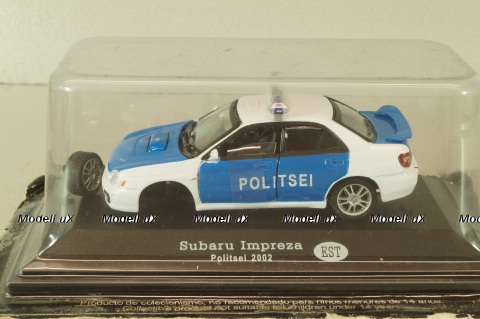 Subaru Impreza Police Estonia 2002, white/blue, Cararama 1:43 Уценка!