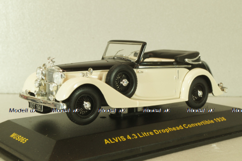 Alvis 4.3 Litre Drophead Convertible 1938, white/black, MUS065, IXOMuseum 1:43