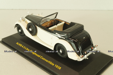 Alvis 4.3 Litre Drophead Convertible 1938, white/black, MUS065, IXOMuseum 1:43