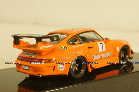 Porsche 911 (993) RWB #7 Rauh-Welt Jägermeister orange, MOC210, IXO 1:43