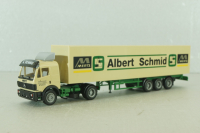 Mercedes SK 1735 LS tractor with semi-trailer "Albert Schmid" 1992, beige, 22973, Herpa 1:87