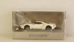 Ford GT 2018 white/blue, 870088020, Minichamps 1:87
