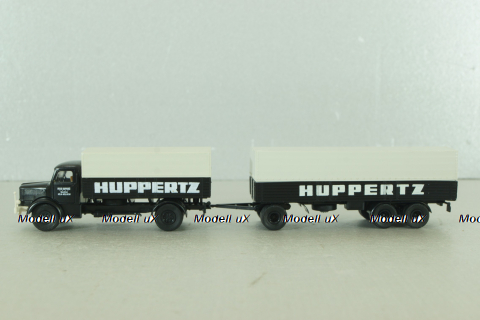 Krupp Mustang with trailer 3-axle, Huppertz, black, 7720, Brekina 1:87