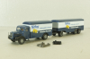 MAN F8 with trailer 3-axel, Birkel, blue, 7216 , Brekina 1:87