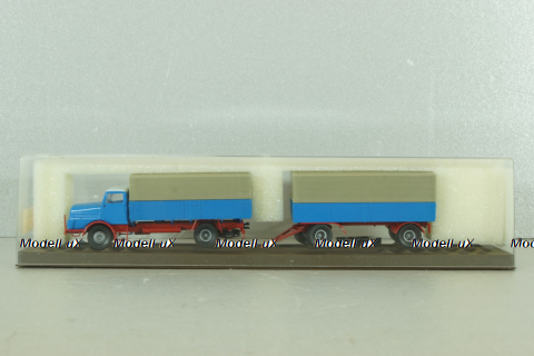 IFA H6 with trailer, blue, 7110, Brekina 1:87 