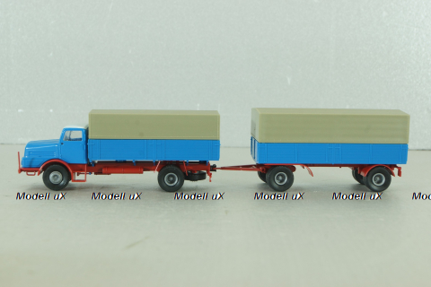 IFA H6 with trailer, blue, 7110, Brekina 1:87 