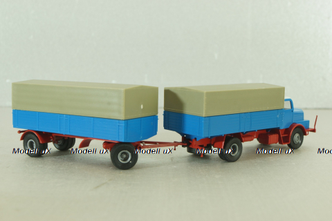 IFA H6 with trailer, blue, 7110, Brekina 1:87 
