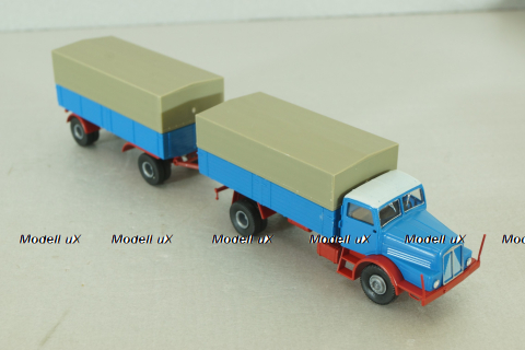 IFA H6 with trailer, blue, 7110, Brekina 1:87 