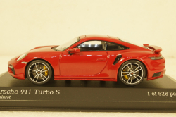 Porsche 911 (992) Turbo S Coupe Sport Design  2021 red 410060070 Minichamps 1:43