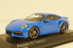 Porsche 911 (992) Turbo S Coupe Sport Design  2021, blue, 410060072, Minichamps 1:43