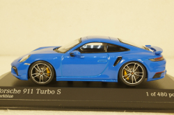 Porsche 911 (992) Turbo S Coupe Sport Design  2021, blue, 410060072, Minichamps 1:43