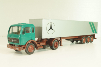 Mercedes-Benz 1632 S tractor with semi trailer "Mercedes" green/silver,  556, NZG 1:50