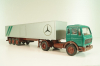 Mercedes-Benz 1632 S tractor with semi trailer "Mercedes" green/silver,  556, NZG 1:50