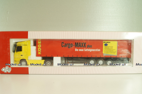 Mercedes-Benz Actros 1846 tractor with semi trailer "Cargo-Maxx" yellow/red, 555, NZG 1:50