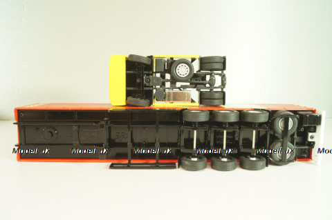 Mercedes-Benz Actros 1846 tractor with semi trailer "Cargo-Maxx" yellow/red, 555, NZG 1:50