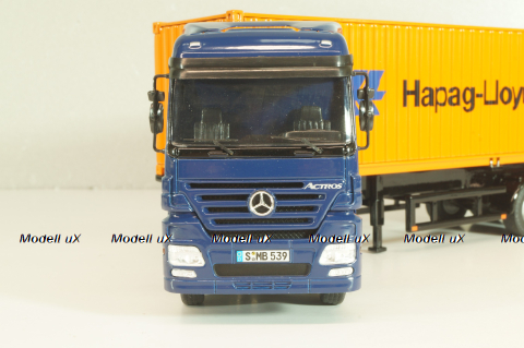 Mercedes-Benz Actros 1846 tractor with semi trailer container "Hapag-Lloyd" blue/orange, B66000810, NZG 1:50