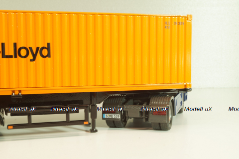 Mercedes-Benz Actros 1846 tractor with semi trailer container "Hapag-Lloyd" blue/orange, B66000810, NZG 1:50
