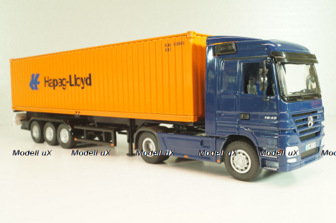 Mercedes-Benz Actros 1846 tractor with semi trailer container "Hapag-Lloyd" blue/orange, B66000810, NZG 1:50