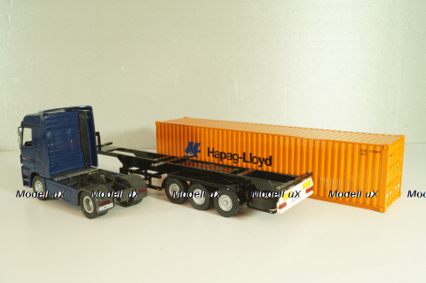 Mercedes-Benz Actros 1846 tractor with semi trailer container "Hapag-Lloyd" blue/orange, B66000810, NZG 1:50