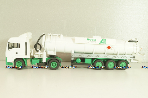 MAN TGS with semi-trailer vacuum truck "HANIEL" 2002, Conrad 1:50