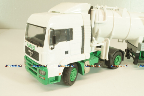 MAN TGS with semi-trailer vacuum truck "HANIEL" 2002, Conrad 1:50