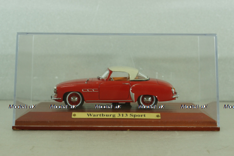Wartburg 313 Sport 1957, red/white, Atlas, DDR-Auto Kollektion #21  1:43