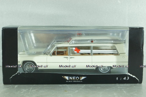 Cadillac S&S High Top Ambulance, white, 43894, NEO 1:43