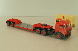 Mercedes 3850 S Heavy Duty Truck with trailer 1985, red  29504, Wiking 1:87