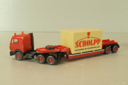 Mercedes 3850 S Heavy Duty Truck with trailer 1985, red  29504, Wiking 1:87