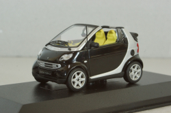 Smart fortwo cabrio black with body panel Fresh-Up (white), 0012497V001C51Q00, Minichamps 1:43