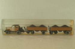 Hanomag ST 100 with 2 trailer, brown, 3500, Wiking 1:87