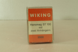 Hanomag ST 100 with 2 trailer, brown, 3500, Wiking 1:87