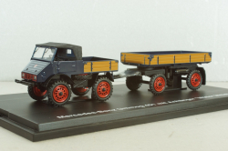Mercedes-Benz Unimog 401 with trailer "Muller Mitteltal" black, 03114, Schuco 1:43