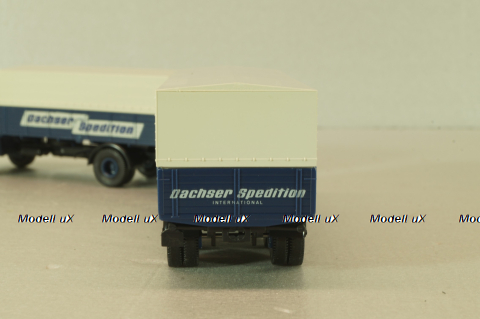Henschel HS 16 with trailer 3-axel, Dachser Spedition, blue, 8251, Brekina 1:87