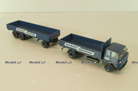 Henschel HS 16 with trailer 3-axel, Dachser Spedition, blue, 8251, Brekina 1:87