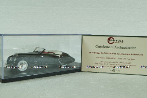 Delage D6-70 Cabriolet von Letourneur & Marchand 1939, EMEU43023A,  ESVAL Model 1:43