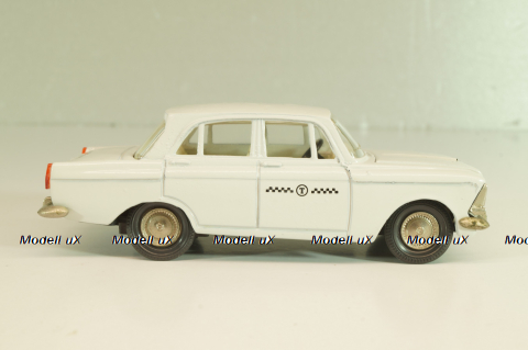 Москвич-408 А10, такси, белый, капот 3 зажима (ранний), Тантал/Радон 1:43