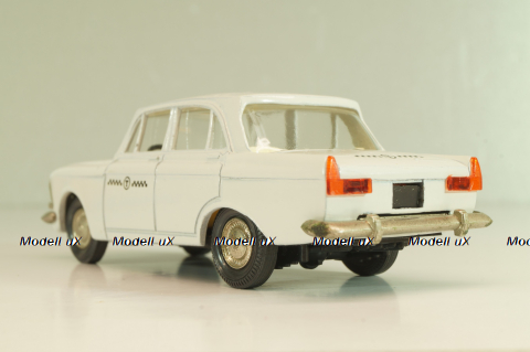 Москвич-408 А10, такси, белый, капот 3 зажима (ранний), Тантал/Радон 1:43