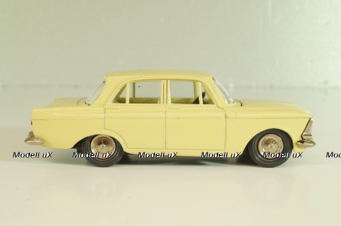 Москвич-412 А2, бледно-желтый, капот 3 зажима (ранний), Тантал/Радон 1:43